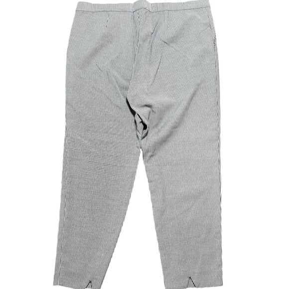 J. Jill Essential Striped Pull On High Rise Slim Ankle Pants Womens White/Black - Picture 2 of 5